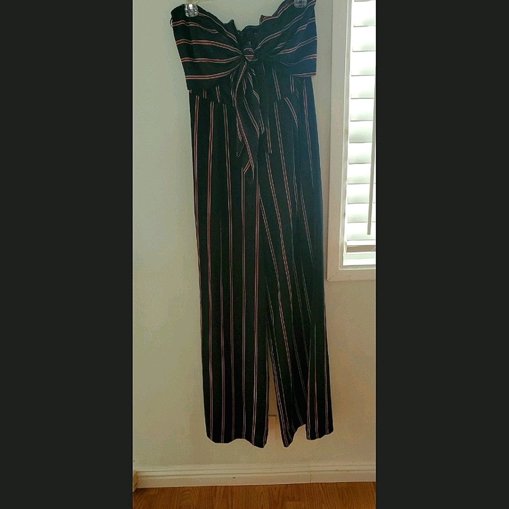 Navy and Red Strapless Jumper